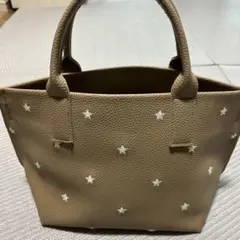 HusHush ベージュ 星刺繍 ハンドバッグ