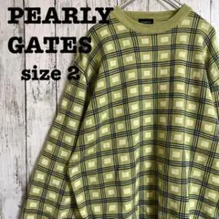 PEARLY GATES パーリーゲイツ コットンニット ニット 緑