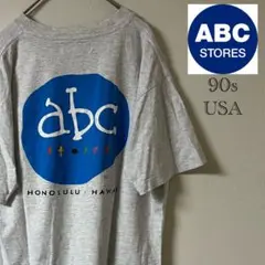 90s ABC STORES（ABCストア）プリントtシャツ/グレー/USA製