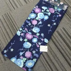 朝顔花柄 浴衣 4L〜5L 綿100%　大きいサイズ浴衣