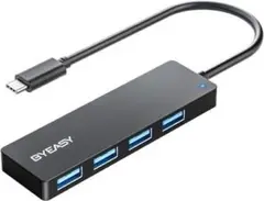 ハブ 20cm 高速データ転送 4ポート拡張 ブラックUSB-C タイプＣ