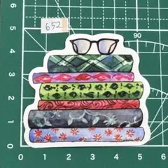 読書メガネとカラフルブック ステッカー