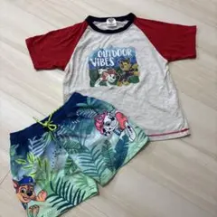 【パウパトロール 120cm上下】水着ボトムス短パン&パジャマTシャツ