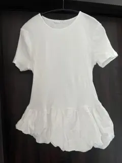 zara ペプラムコンビリブTシャツ