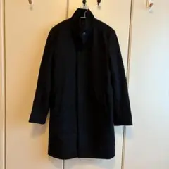 【極美品】現行　THEORY　セオリー　中綿　ブラックナイロンステンカラーコート 2025年最新】theory カラー：ブラック系 ステンカラーコートの