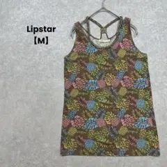 a1062＊Lipstar タンクトップ　茶色系【2】ボタニカル柄　カジュアル