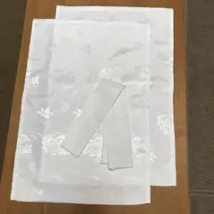半長襦袢の袖＆半衿（塩瀬）のみ 単 化繊 白 水流に花 替え袖 うそつき袖に