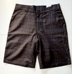 YAGO SHORTS BROWN GRAY チェックショートパンツ
