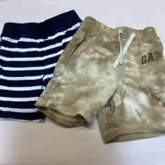 [お盆限定価格]GAP 半ズボン 2枚セット（タイダイ・ストライプ）