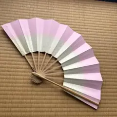舞扇子 ピンクと白のグラデーション 専用ケース付き