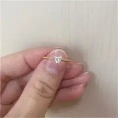 値下げ ハートシェイプ ダイヤモンド リング 11号 k18