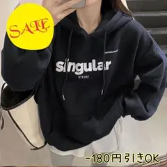0107 singularロゴビッグパーカー