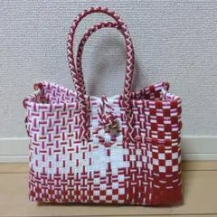 パサールバッグ 赤色 ミニトート カゴバッグ