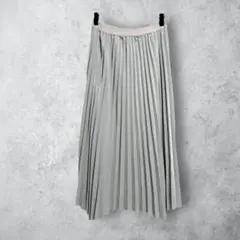 【ALLA MODA】　プリーツスカート　ロング丈　ウエストゴム　洗える　無地
