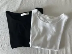 ZARA ホワイト ブラック ミニTシャツ 2枚セット