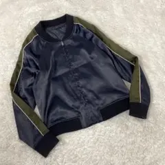 ケービーエフプラス KBF+ バイカラーブルゾン ネイビー系