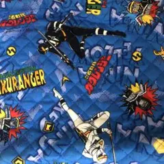 レトロな忍者戦隊カクレンジャー キルティング生地　巾着袋　ナップサック