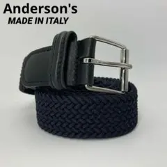 ✨極美品✨アンダーソンズ ラバーエラスティック メッシュベルト 90 ネイビー