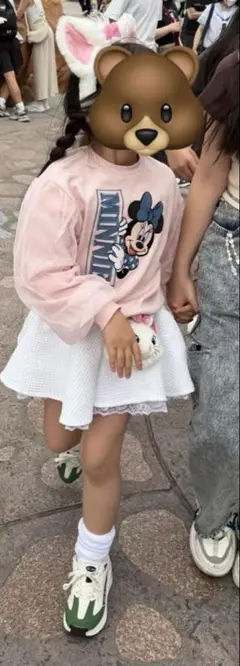 ディズニー　ユニバ　ミニーちゃん　白ワッフル　スカート
