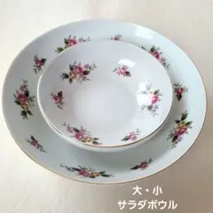 昭和レトロ◇アンティーク 薔薇柄 金色の縁取り食器 大小セット皿