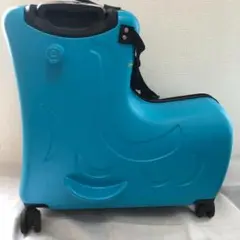 【訳あり中古】子供が乗れるキャリーケース キッズトラベル M ブルーH5