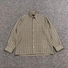 volador 長袖シャツ チェック柄 ボタンダウン M ウール 071102