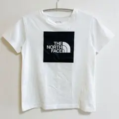 【人気】ザノースフェイス 半袖 Tシャツ キッズ 130 ビッグロゴ ホワイト