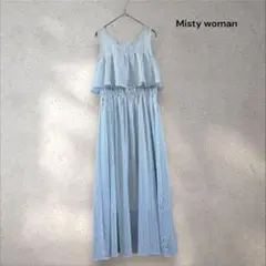 美品 misty woman ストライプ フリルレイヤードワンピース Mサイズ