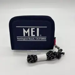 MEI 二つ折り財布 ネイビー ストラップ付き