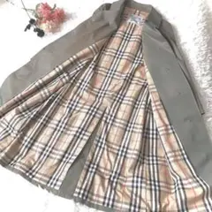 BURBERRY ステンカラーコート 比翼 ヴィンテージ 玉虫色 ノバチェック