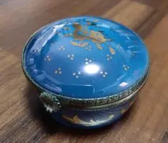 青色の金色花模様小物入れ　■送料込み■