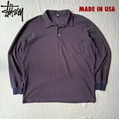 90’s OLD STUSSY オールドステューシー ニット 長袖ポロシャツL