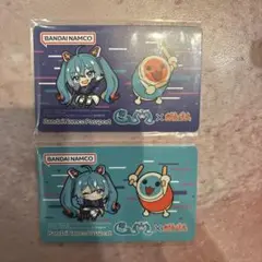 太鼓の達人　初音ミク　ガンダム　コラボ　バナパスポートカード　2枚セット