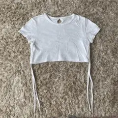 ホワイト クロップドTシャツ キッズ