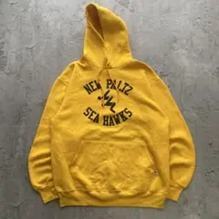 90s USA製 ラッセルアスレティック 古着 パーカー L 黄色 アメリカ輸入