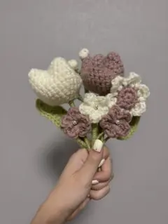 枯れない花 枯れない花束 ギフト 編み物 チューリップの花束