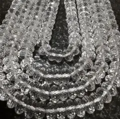 「C2332」高品質　7A水晶 クリスタル　ボタンカット 4*8mm 1連