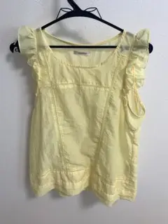 値下げ　イエロー　トップス　ノースリーブ