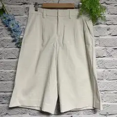 【超美品】セーヌドゥー SCENEDEUX アイボリー ハーフパンツ ワイド M