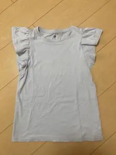 UNIQLO 水色 フリル袖 Tシャツ 140