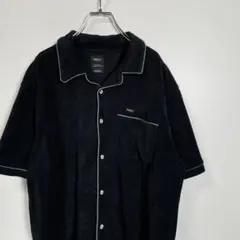 RVCA ルーカ ラウンジシャツ パジャマ パイル生地 黒 ロゴ d691