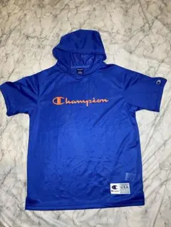 Champion フード付きメッシュシャツ ブルー