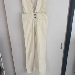 クリーム色 サロペット Lサイズ