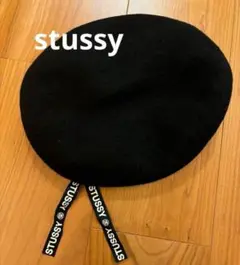 【美品】stussy ベレー帽 黒