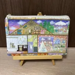 フラットポーチ ユキエモン ラビリンスハウス ピンクトーン