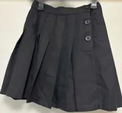 ブラック プリーツミニスカート 2ボタン