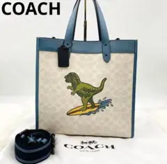 美品 ユーズド コーチ 日本限定 レキシー 波乗り トートバッグ カーフレザー