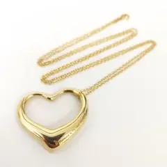 (S236)Tiffanyu0026 Co. 18金 オープンハート ネックレス 18K