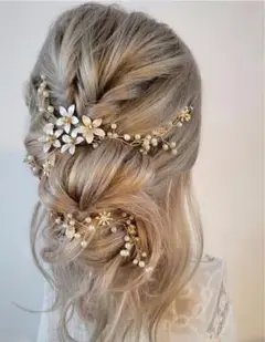 ヘッドドレス ピンクゴールド ウェディングヘアアクセサリー ボンネ 髪飾り