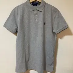 Ralph Lauren グレー ポロシャツ　Ｍサイズ3つのボタン付き
